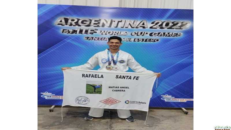 Matías Cabrera.campeón Mundial de Taekwondo desde Rafaela clasifico Mundial 2024 en 