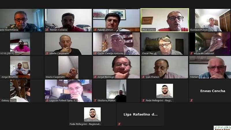 Reunión vía Zoom de la mesa directiva de la Federación Santafesina de Fútbol