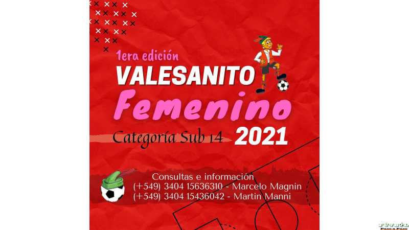 Se disputará el 1° Torneo femenino sub 16 del "Valesanito " en Club Libertad San Jeronimo Norte