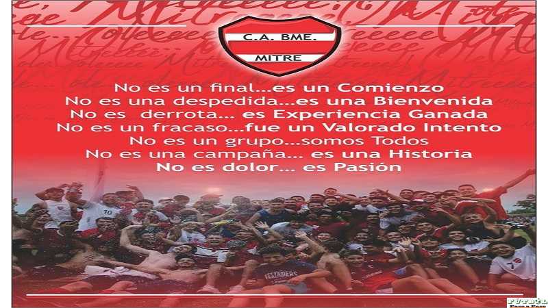 Exelente mensaje del Club Bme Mitre con motivo del partido frente a S.M.Progreso