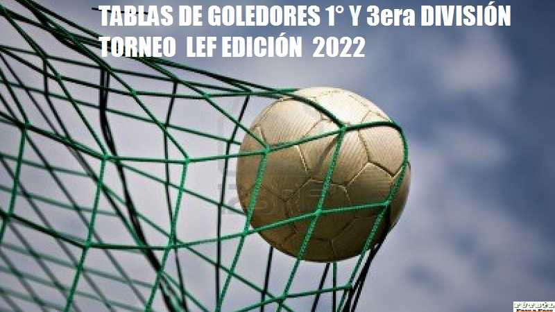 Ver aqui tablas goleadores 1° y 3era Div Liga Esperancina Fútbol fecha 3era 20/3/2022