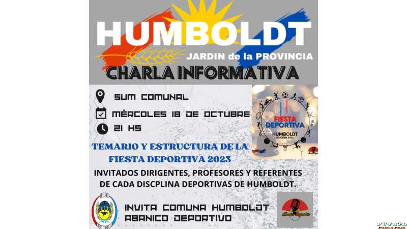 Invitan a charla en Humboldt