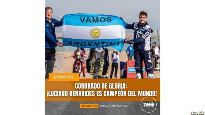 El salteño Luciano Benavides se consagró campeón mundial en el Mundial de Rally Raid W2RC de Motos.