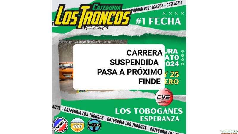 Los Troncos suspendidas las carreras pasan para la semana que viene