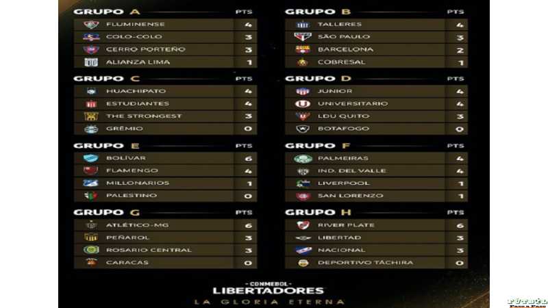 ¡Se terminó la fecha ! Así quedaron las posiciones en la Fase de Grupos de la CONMEBOL #Libertadores.