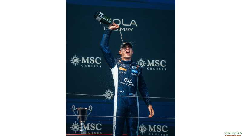 Tras un tremendo sobrepaso sobre el final de la prueba, Franco Colapinto ganó la Sprint de la Formula 2 en Ímola.