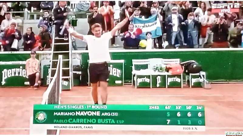 En su Debut en el Grand Slam de Roland Garros Ganó Mariano Pavone