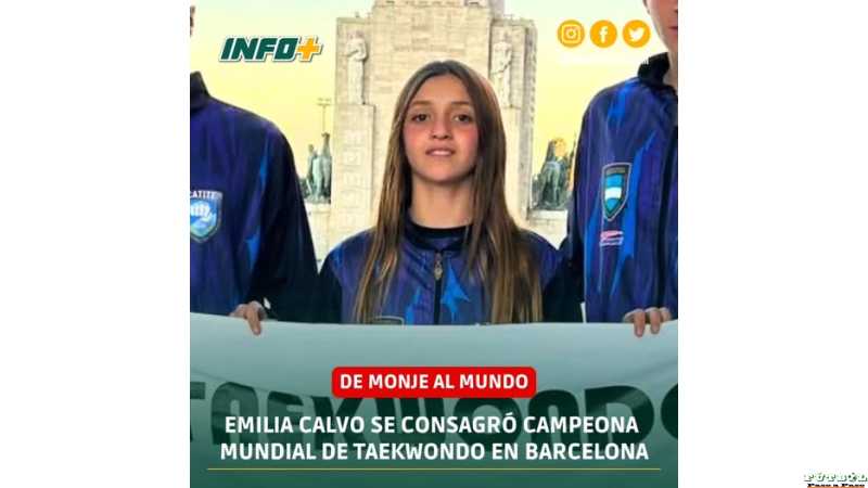 Emilia Calvo tiene 12 años y este miércoles se coronó campeona del mundo de Taekwondo en Barcelona, España.