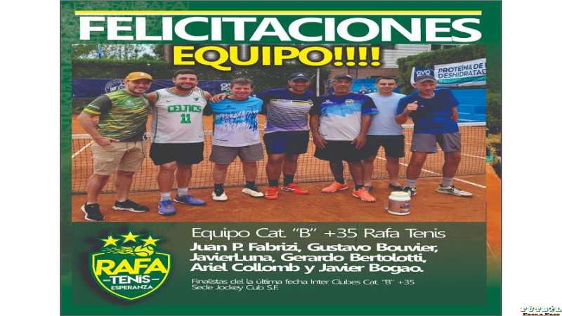 Rafa Tenis fue Subcampeón en el último Interclubes “B” + 35