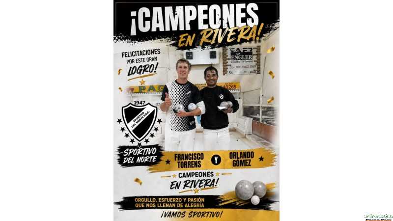 Primer puesto para Orlando Gómez y Francisco Torrens Sportivo en el día de ayer en Barrio Rivera