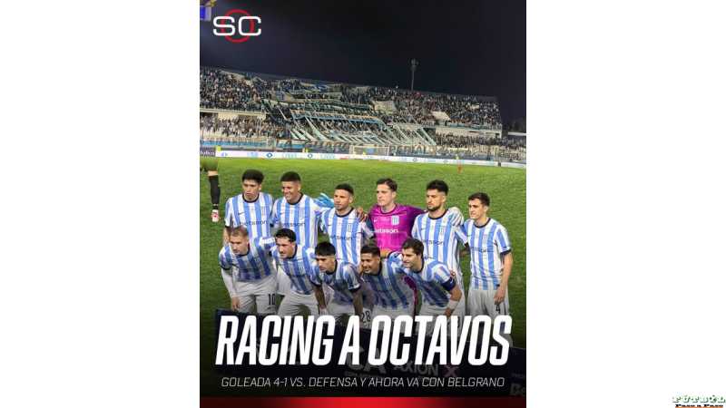 ¡¡EL DEBUT DE VOJVODA FUE CON GOLEADA Y CLASIFICACIÓN!!  Racing le ganó 4-1 a Defensa y Justicia