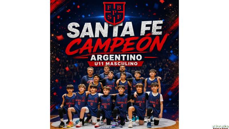 La Selección U11 (Mini) de Santa Fe se coronó este domingo campeón Argentino al superar en la final a Mendoza por 80 a 74,