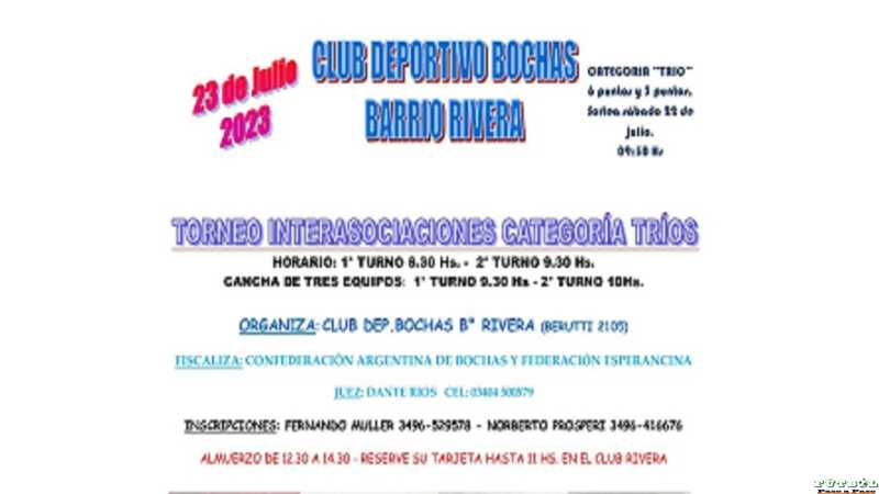 23 de Julio Bochas por trio en Rivera