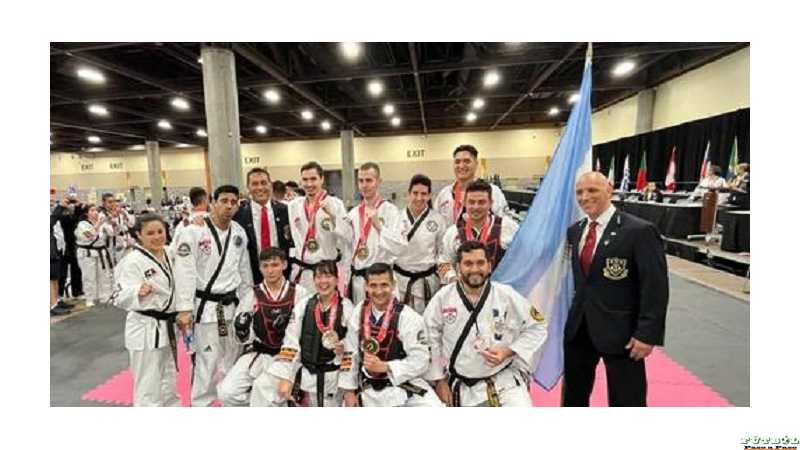 El seleccionado argentino de taekwondo se consagró campeón del mundo modalidad sparrings en Estados Unidos