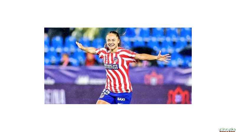 La talentosa jugadora mendocina Estefanía Banini para el título del Atlético Madrid con su gol