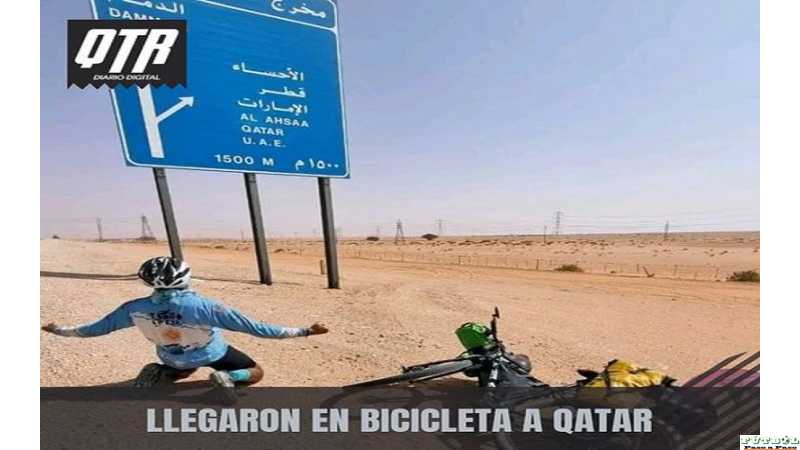 Los 3 Cordobeses llegaron a Qatar en bicicleta
