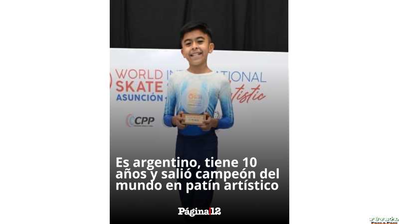 Con tan sólo 10 años compitió contra patinadores de 14 países. Campeón, Nacido en Caleta Olivia, Santiago Rearte