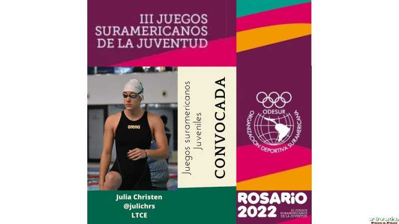 Julia Christen fue 5ta. en los Juegos Suramericanos de Natación