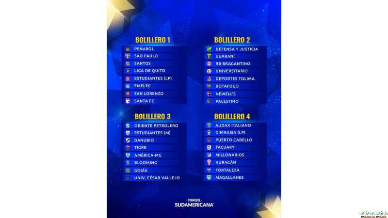 Lunes 20 hs se sortea la Copa Sudamericana