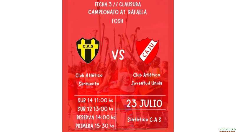 Hochey el clasico en Humboldt Sarmiento Juv Unida domingo 23 Julio