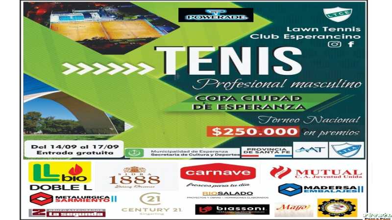 El LTCE anuncia Torneo Profesional de Tenis Masculino, por la Copa “Ciudad de Esperanza”