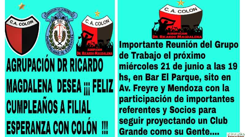 Trabajamos por una mejor institución Colón de Sta Fe, Agrupación Dr Ricardo Magdalena
